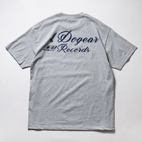DOGEAR RECORDS TEE (Gray × Navy)