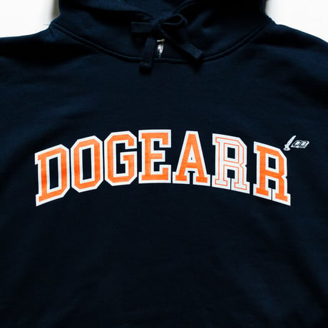 Dogear Records Hoodie  Navy (White × Orange)