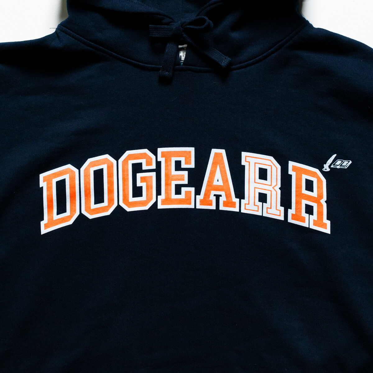 Dogear Records Hoodie Navy (White × Orange) | 