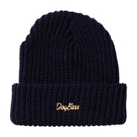 DOGEARR knit cap (Navy × Gold)