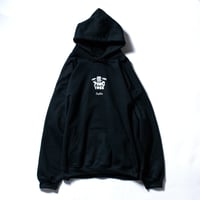 7INCTREE VINYL LOGO hoodie  (Black × White)
