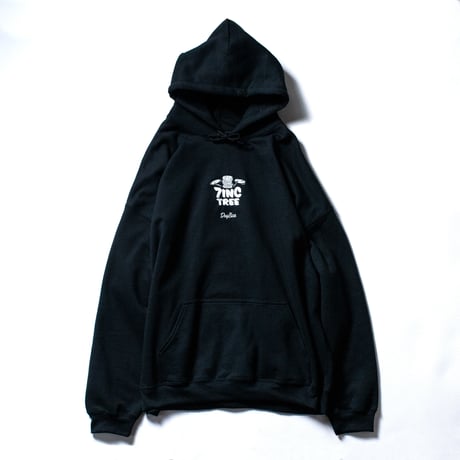 7INCTREE VINYL LOGO hoodie  (Black × White)