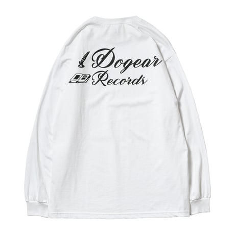 DOGEAR RECORDS  L/S Tee (White × Black)