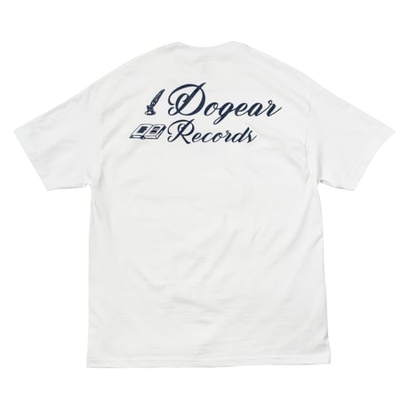 DOGEAR RECORDS TEE (White × Navy)