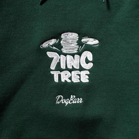 7INCTREE VINYL LOGO hoodie  (Dark Green × White)