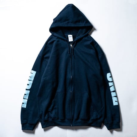 7INCTREE LOGO zip hoodie (Navy × Carolina)