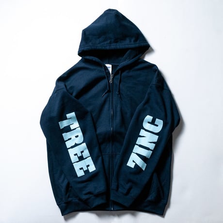 7INCTREE LOGO zip hoodie (Navy × Carolina)