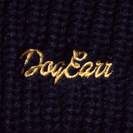 DOGEARR knit cap (Navy × Gold)