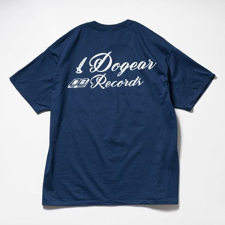 DOGEAR RECORDS TEE (Navy × Silver)
