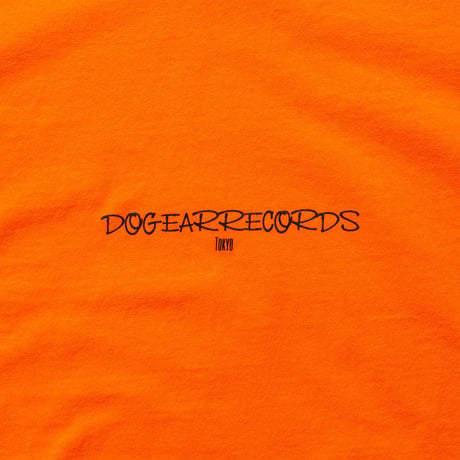 DOGEAR RECORDS tee  (Orange × Black)