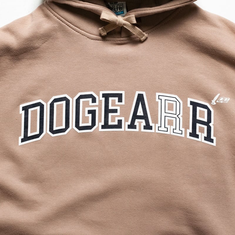 Dogear Records Hoodie Khaki (White × Navy) | T
