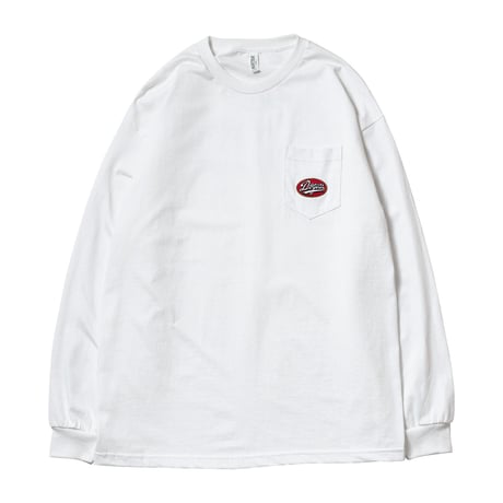 DOGEAR RECORDS  L/S Tee (White × Black)