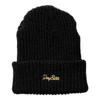 DOGEARR knit cap  (Black × Gold)