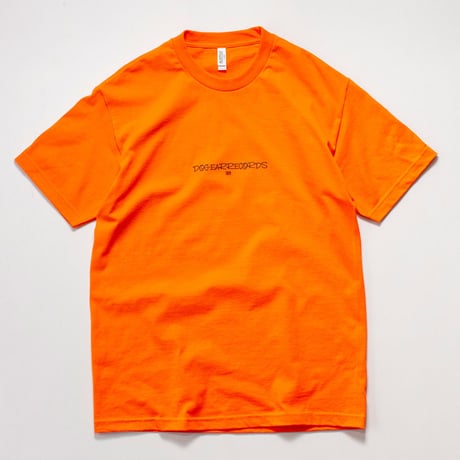 DOGEAR RECORDS tee  (Orange × Black)