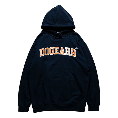 Dogear Records Hoodie  Navy (White × Orange)