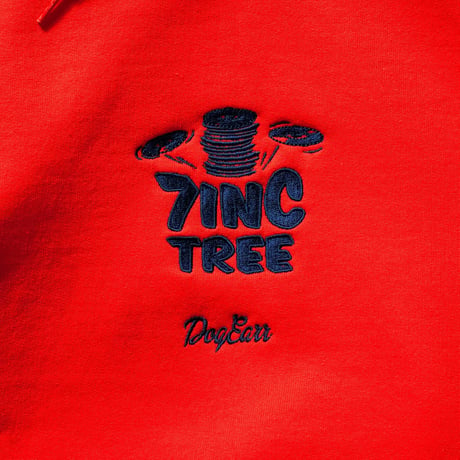 7INCTREE VINYL LOGO hoodie  (Orange × Navy)
