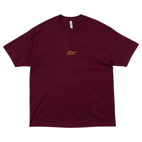 DOGEAR RECORDS TEE (Burgundy × Yellow)
