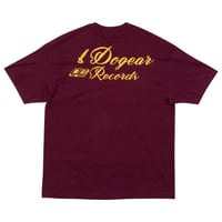 DOGEAR RECORDS TEE (Burgundy × Yellow)