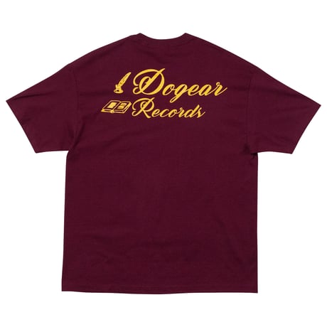 DOGEAR RECORDS TEE (Burgundy × Yellow)