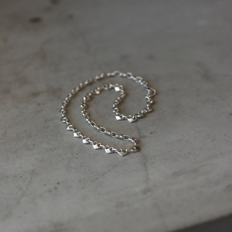 ヴィンテージ　シルバー 925 パフハートネックレスチェーン PHROMIDE パフ ハート チェーン ネックレス Puffed Heart Chain 6