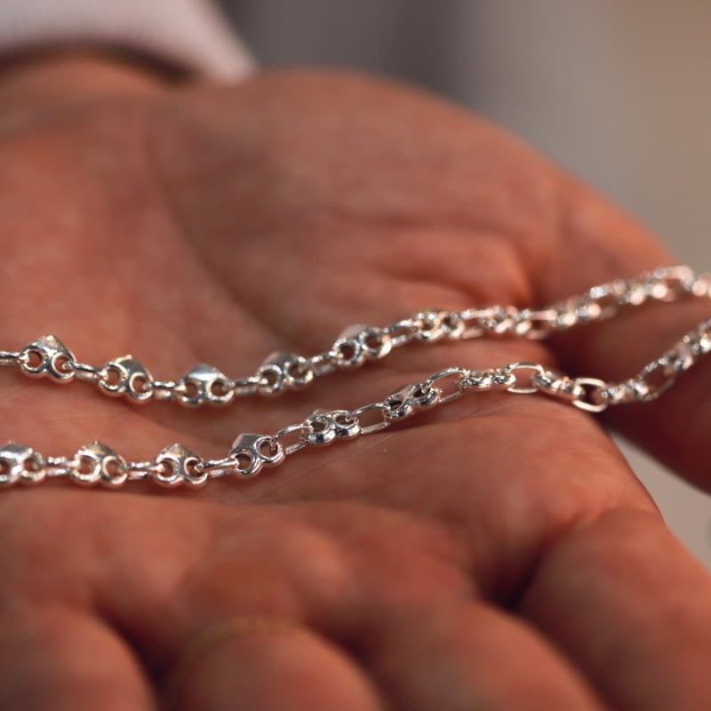 ヴィンテージ　シルバー 925 パフハートネックレスチェーン PHROMIDE パフ ハート チェーン ネックレス Puffed Heart Chain 6