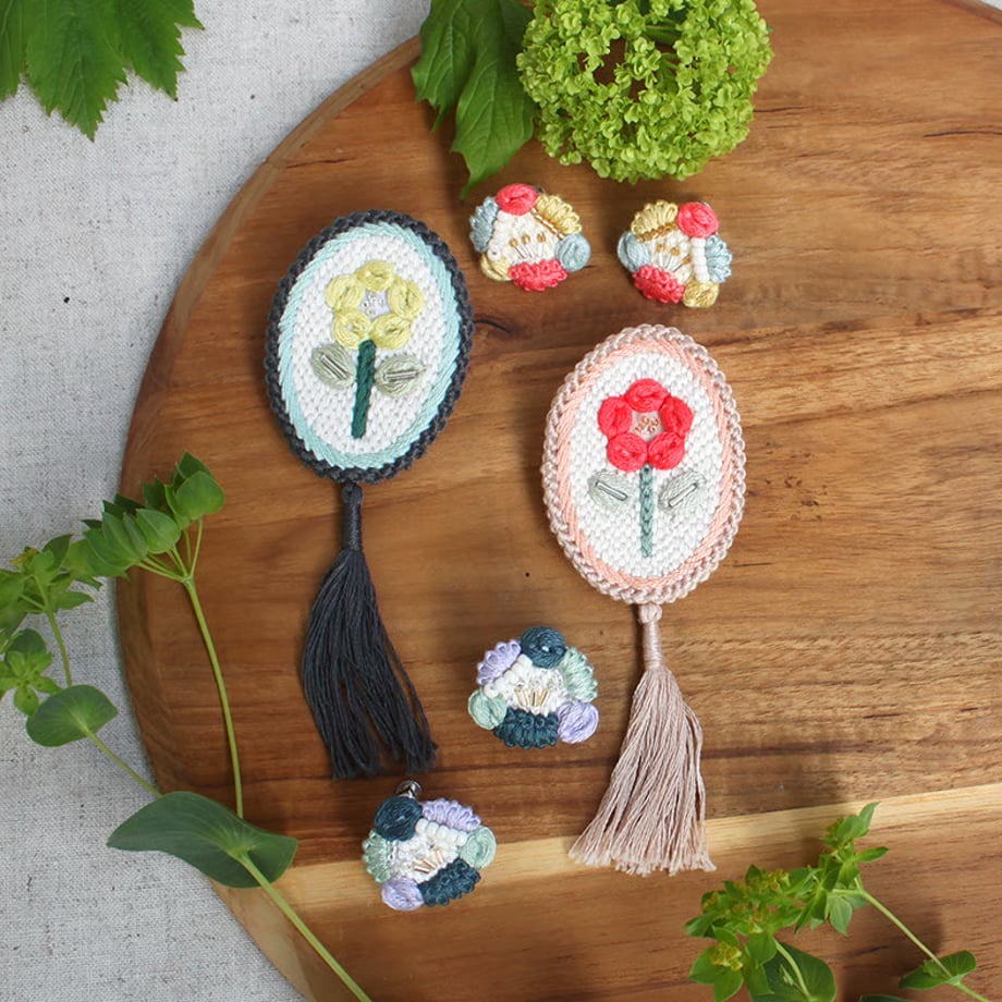 new】刺繍キット 【hitotsubana earrings- capri blue -】