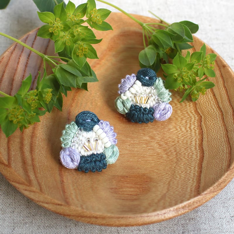 new】刺繍キット 【hitotsubana earrings- capri blue -】