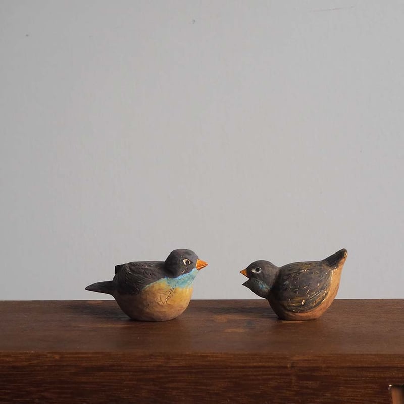 no1017 木彫の小鳥 ピーチク | 古道具店 呱々