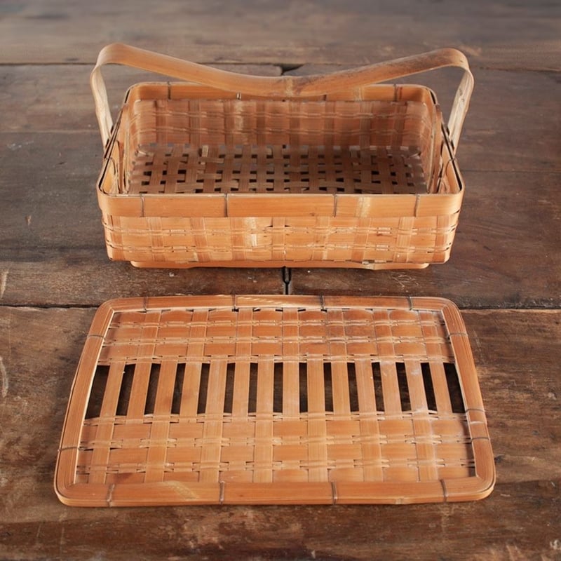 no474 竹の平たいカゴ | 古道具店 呱々