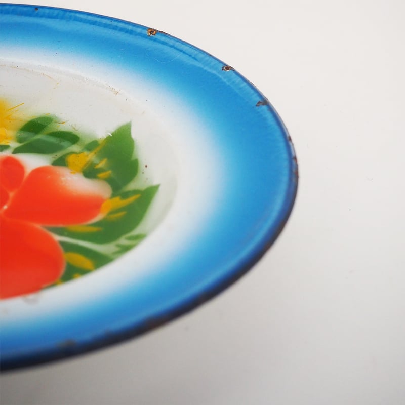 1061-K-6 青い琺瑯のお皿 | 古道具店 呱々
