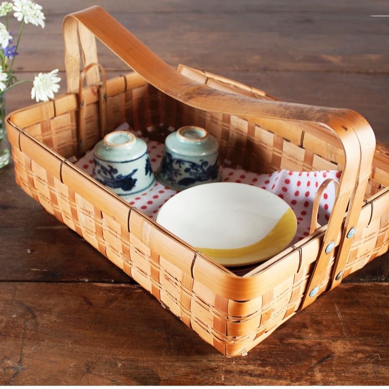 no474 竹の平たいカゴ | 古道具店 呱々