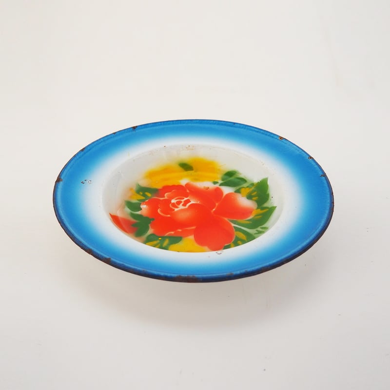1061-K-6 青い琺瑯のお皿 | 古道具店 呱々