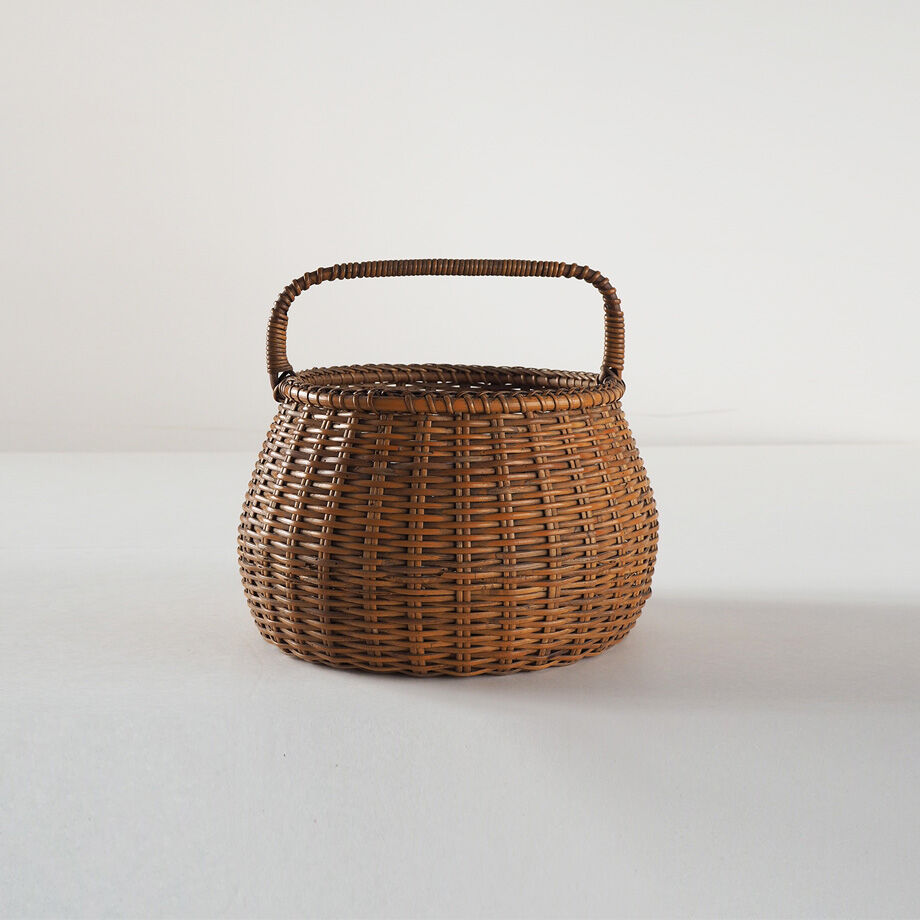 【ヴィンテージ】琉球産竹細工 丸タイプ 古道具 バスケット no821 竹の丸いバスケット | 古道具店 呱々