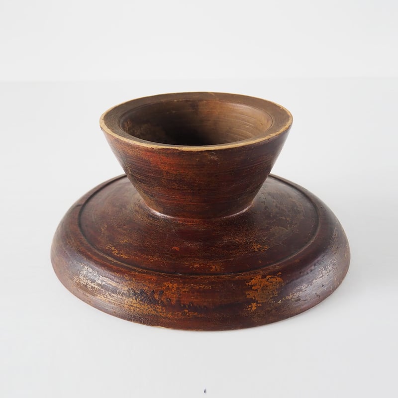具利 彫刻 高炉台 高卓 時代物(A983) no1061-W-4 くり抜きの高台皿 | 古道具店 呱々
