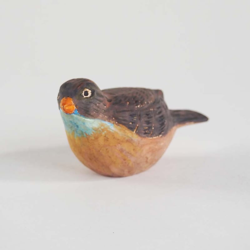 no1017 木彫の小鳥 ピーチク | 古道具店 呱々