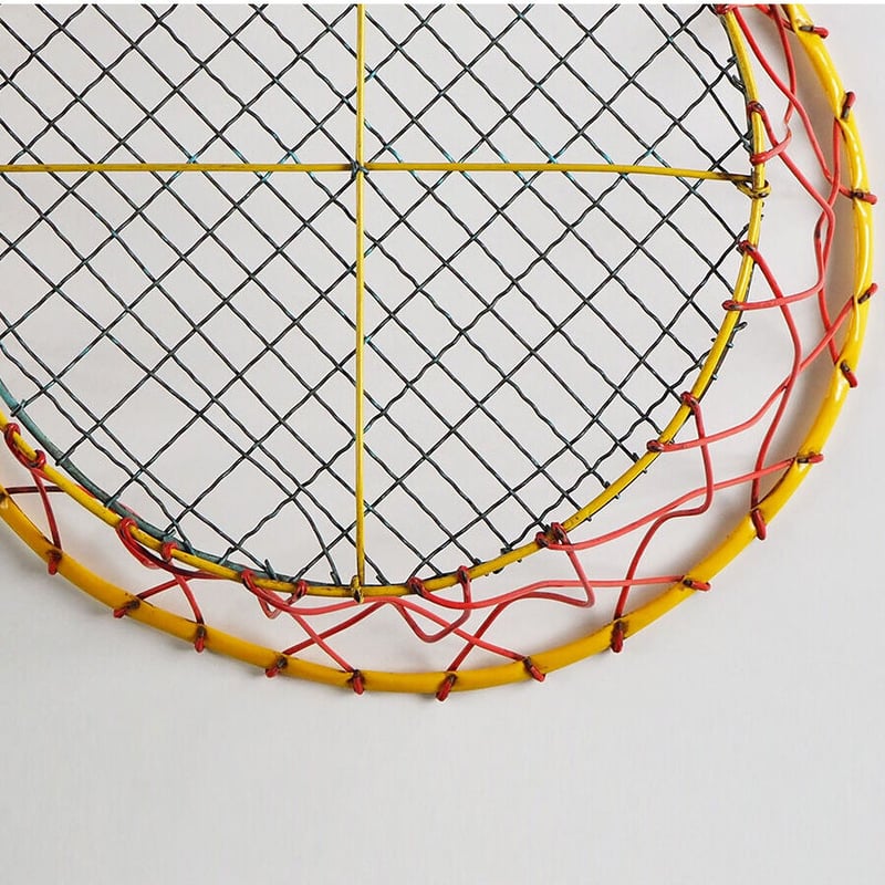 ビンテージ　カラフルメッシュバスケット no762 カラフルワイヤーバスケット | 古道具店 呱々