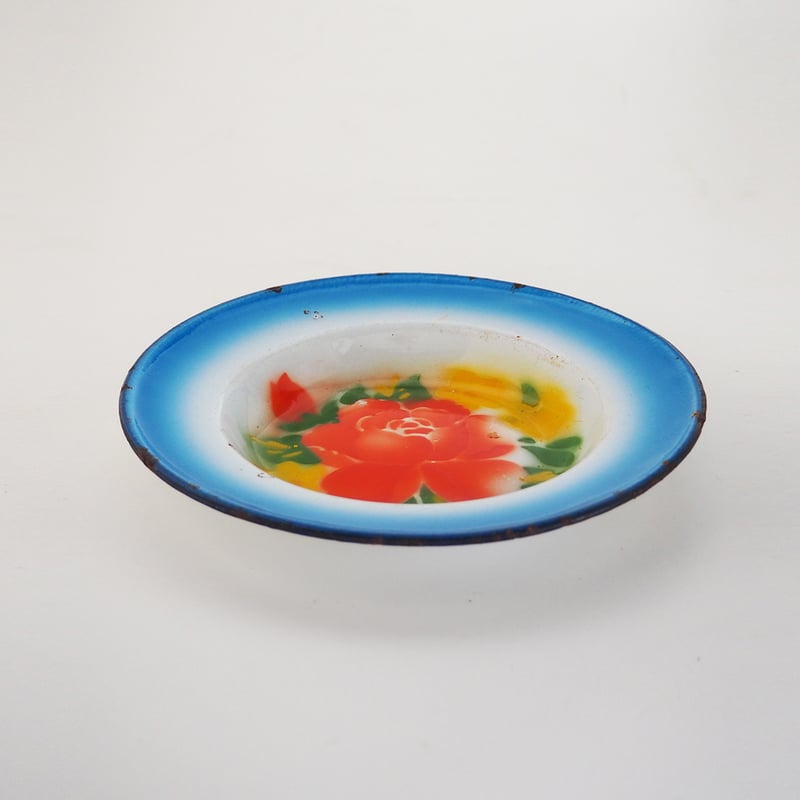 1061-K-6 青い琺瑯のお皿 | 古道具店 呱々