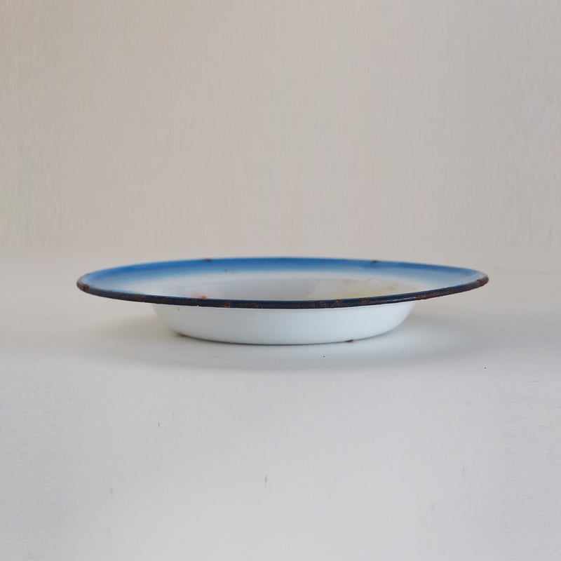 1061-K-6 青い琺瑯のお皿 | 古道具店 呱々