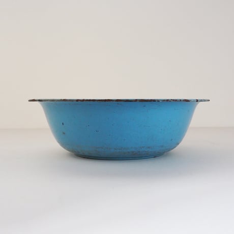 no1061-K-1　鶴の青いホーロー洗面器