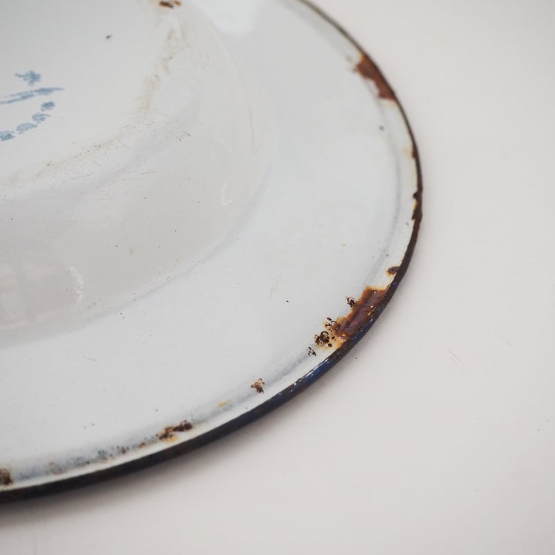 1061-K-6 青い琺瑯のお皿 | 古道具店 呱々