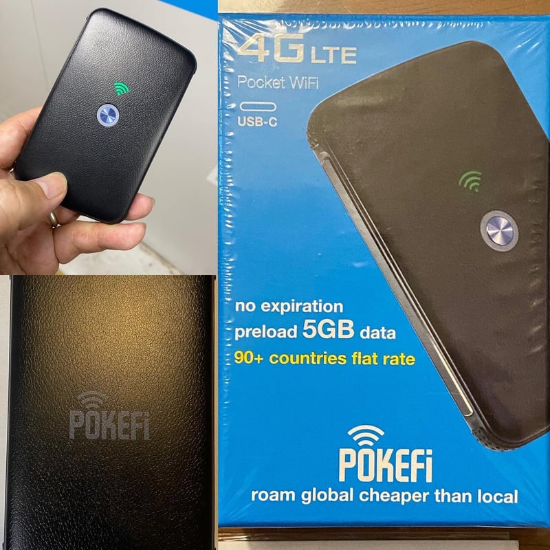 POKEFi 4G LTE モバイルルーター 5GB もう海外でSIM購入不要？V