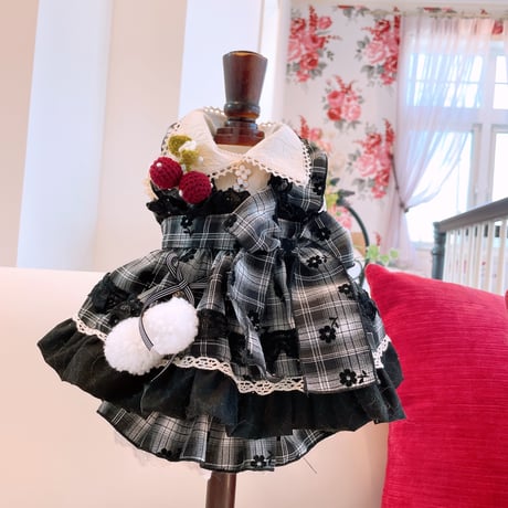 フロッキー小花チェックの秋ワンピ＾＾