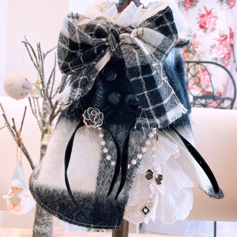 美品☆ エムズグレイシー　ワンピースコート　花柄　グレー　マフラー付　40 M'S GRACY 2021 Autumn&Winter Collection | msgracy