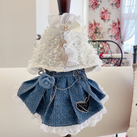 ダメージデニムプリーツワンピ＾＾