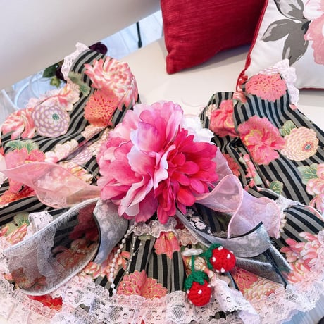 春フラワー着物ワンピ＾＾