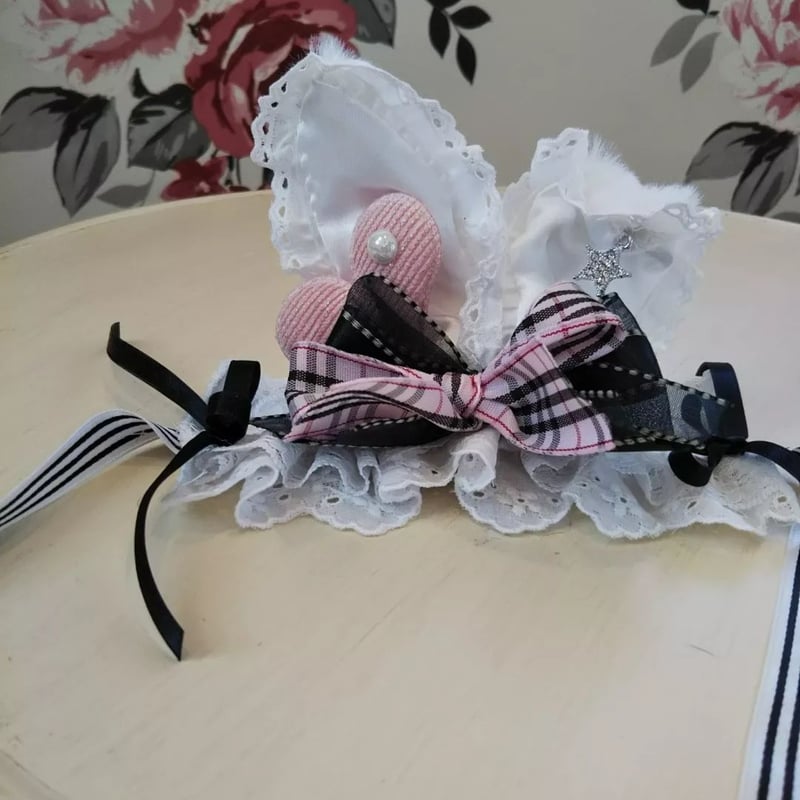 うさみみヘッドドレス 黒白 モノトーンアリスワンピの うさ耳ヘッドドレス＾＾ | Pule.Jam First