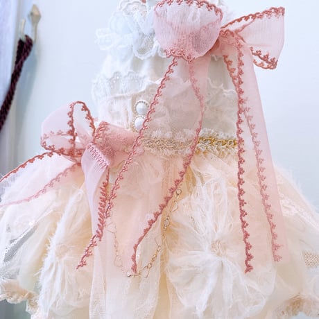 アプリコットフラワーチュールドレスワンピ＾＾