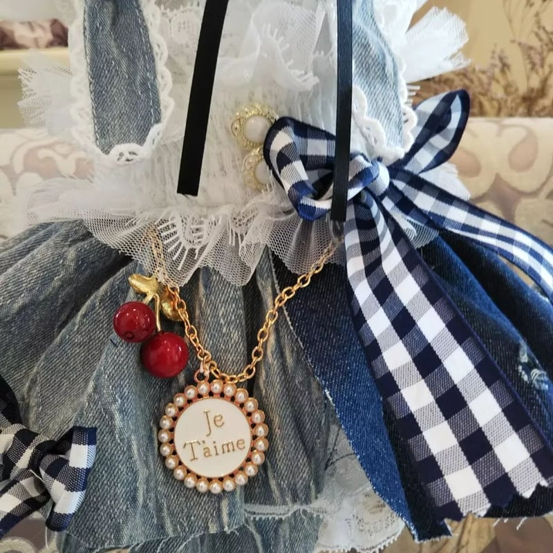 フレンチガーリーデニムワンピ｛ダイヤ柄デニム｝ | Pule.Jam First