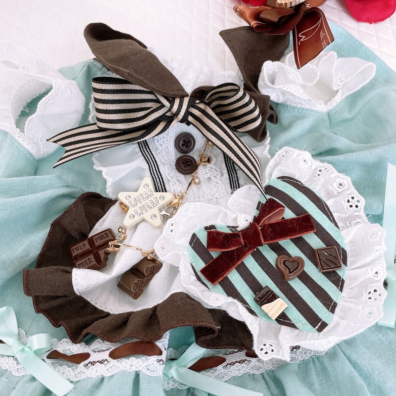 まゆさん専用❤️チョコミント柄❤️バレンタイン❤️ドールチャーム❤️ハンドメイド ミントチョコレートワッフル まゆさん専用❤️チョコミント柄