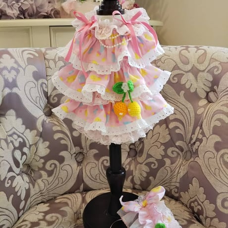 ピンクひよこのフリルワンピ＾＾